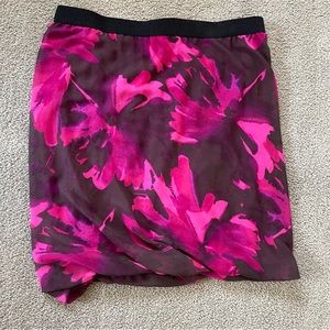 Ann Taylor LOFT Magenta Floral Bubble Skirt